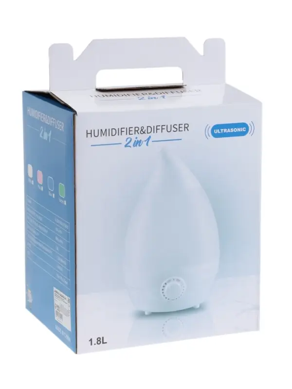 Увлажнитель воздуха LHU-04, ультразвуковой, 22 Вт, 2 л, 35 м2, бело-голубой
