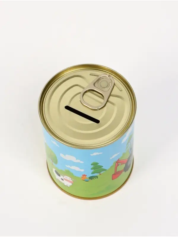 Копилка металлическая, 9.5 см×7.5 см×7.5 см, Синий трактор Копилка металлическая, 9.5 см×7.5 см×7.5 см, Синий трактор