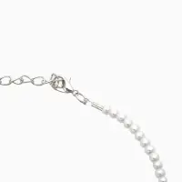 Чокер &laquo;Сердце&raquo; жемчужные бусины, белый в серебре, 32 см + 5 см доп, цепочка