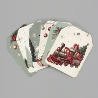 Шильдик новогодний на подарок &laquo;С Новым годом!&raquo;, 6 шт., 5&times;6.5 см, зелёный, бежевый