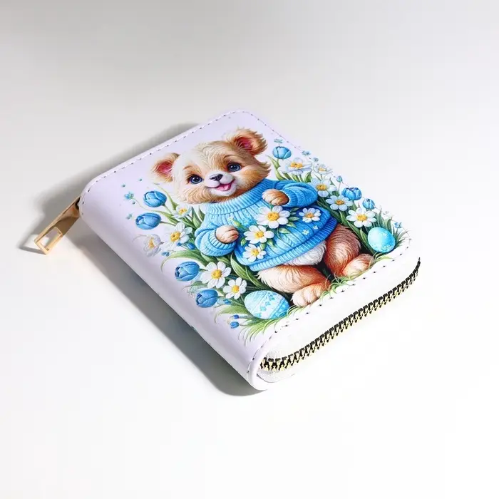 Кошелёк на молнии &laquo;Мишка&raquo;, детский, с принтом, белый