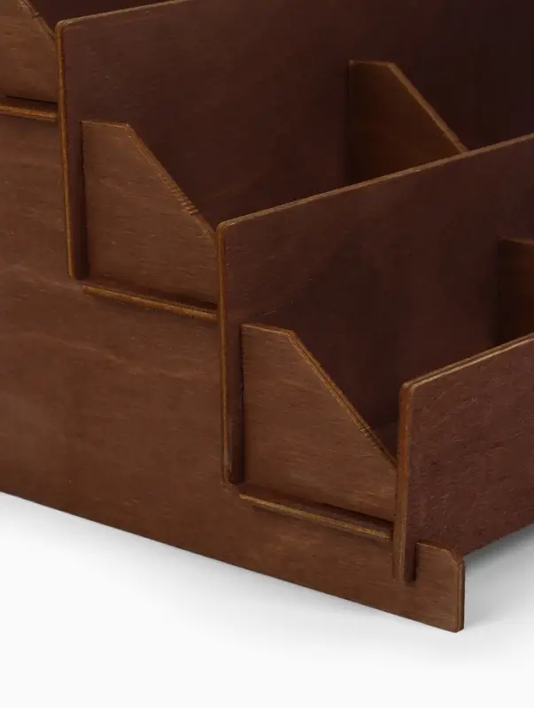 Подставка под открытки 12 ячеек, 34.5&times;23&times;25 см, толщина 3 мм, коричневый