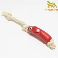 Игрушка для собак &laquo;Весёлая сосиска на верёвке&raquo;, 14 см