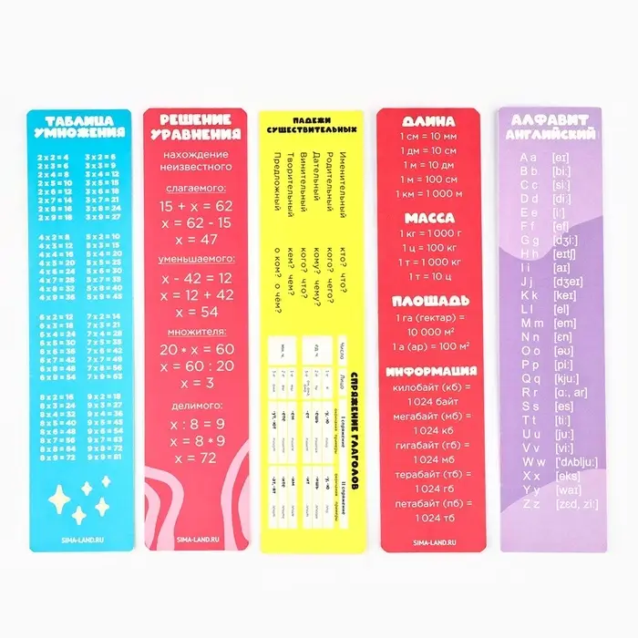 Картонные закладки 5 штук в наборе «Енотик»