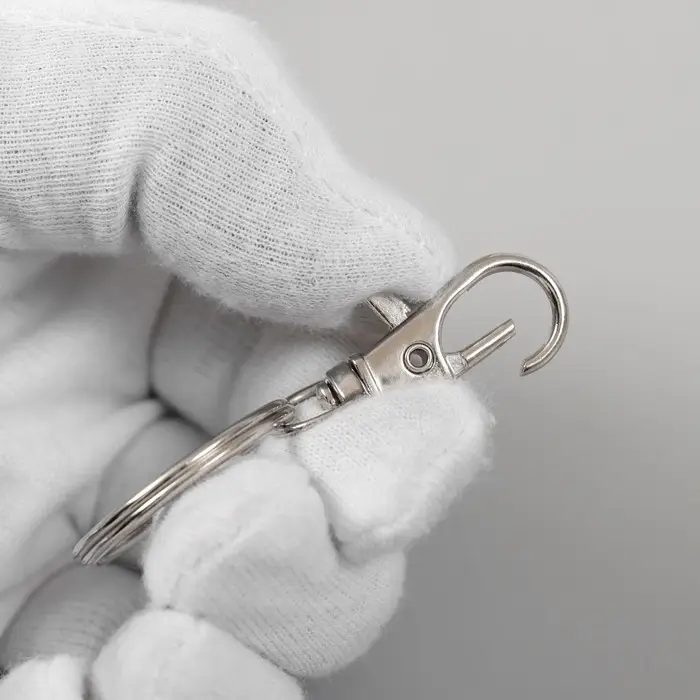 Брелок металл "Карабин с кольцом" серебро 2,8х6 см