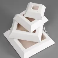 Коробка пирамида на 4 яруса для кейтеринга, закусок и фуршета 30&times;30&times;35 см
