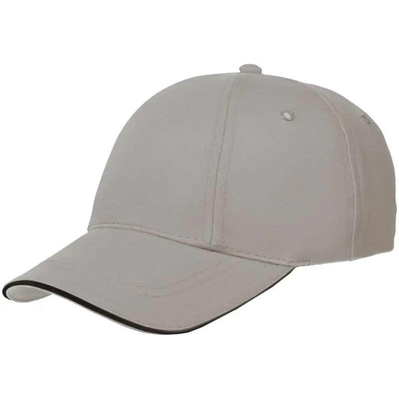 Бейсболка Canopy, серая с черным кантом Бейсболка Canopy, серая с черным кантом