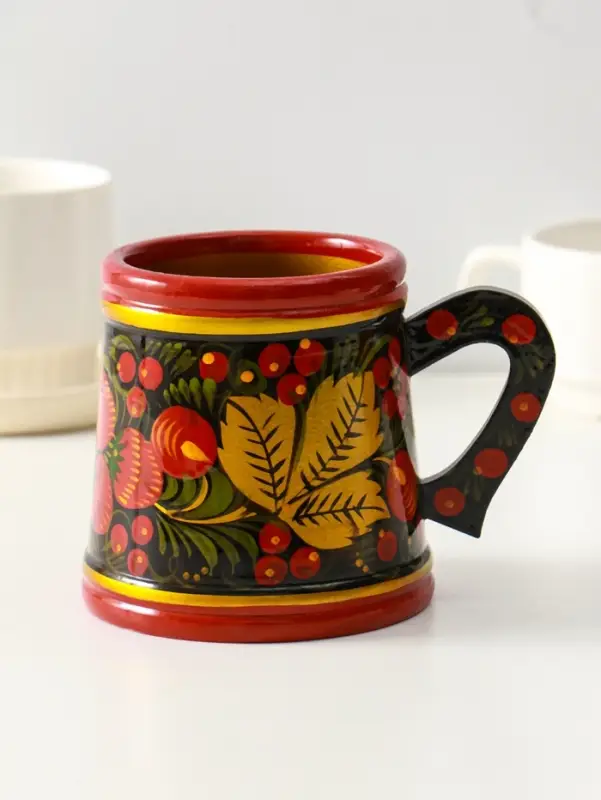 Кружка пивная, хохлома,10*9 см