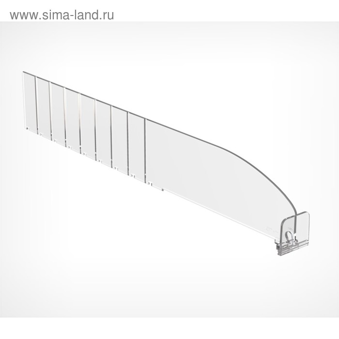 Пластиковый обламывающийся разделитель c передним ограничителем 30 мм, 285-485×20×60 мм Пластиковый обламывающийся разделитель c передним ограничителем 30 мм, 285-485×20×60 мм