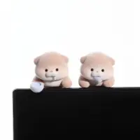 Мини - фигурка на монитор &laquo;Выдры с рыбкой&raquo;, набор 2 шт., 4.7&times;4.5&times;4 см