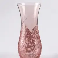 Ваза «Тодес» волна, h=26 см, стекло, светло-розовая Ваза «Тодес» волна, h=26 см, стекло, светло-розовая