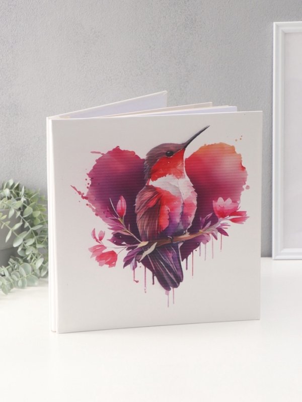 Фотоальбом магнитный 20 листов Фотоальбом магнитный 20 листов "Птица и сердце" кожзам, в коробке 2,6х32х33,5 см