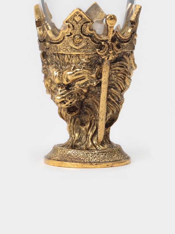 Рюмки для водки "Лев", подарочный набор на 3 персоны, рюмка 50 мл, золото