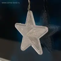 Гирлянда &laquo;Бахрома&raquo; 2.4&times;0.9 м с насадками &laquo;Звёздочки&raquo;, IP20, прозрачная нить, 186 LED, свечение мульти, 8 режимов, 220 В