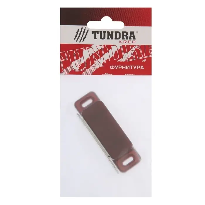 Магнит мебельный ТУНДРА M003BR, 72×13 мм, большой, коричневый, 1 шт.