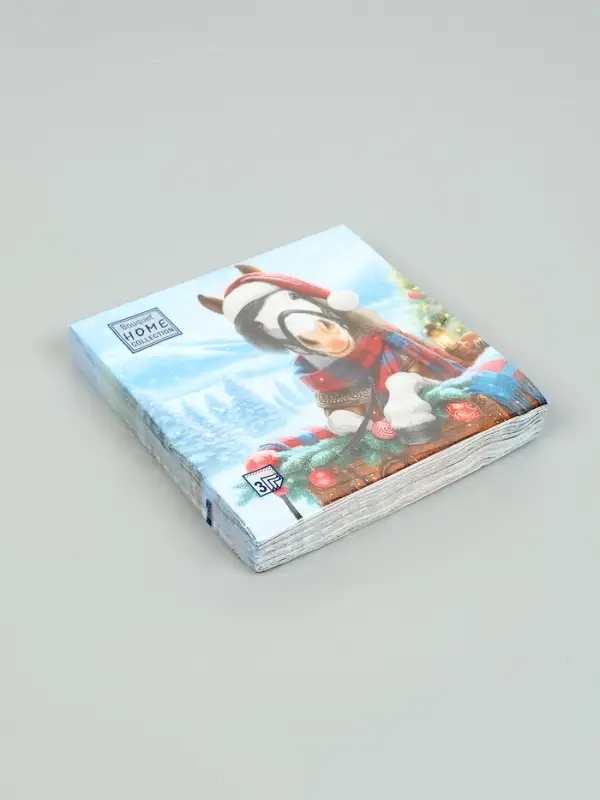 Салфетки бумажные трёхслойные «Красавица лошадка», 33х33, 20шт Салфетки бумажные трёхслойные «Красавица лошадка», 33х33, 20шт