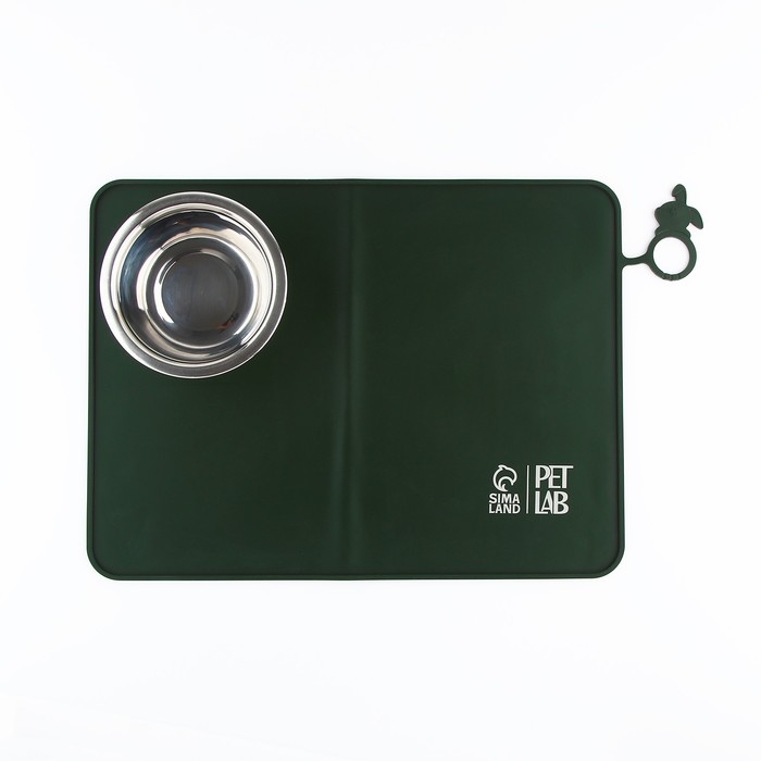 Коврик силиконовый под миску, 40 х 30 см, зеленый Коврик силиконовый под миску, 40 х 30 см, зеленый