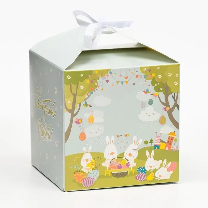 Коробка складная Коробка складная "Светлой пасхи!", 14 х 14 х 14 см
