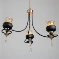 Светильник подвесной BayerLux &laquo;Лира&raquo;, люстра 3хЕ27, 40 Вт, чёрный, 60&times;60&times;85 см