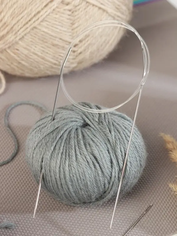 Спицы круговые, для вязания, с пластиковой леской, d=2 мм, 14/80 см, с иглой Спицы круговые, для вязания, с пластиковой леской, d=2 мм, 14/80 см, с иглой