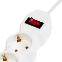 Удлинитель сетевой Luazon Lighting ECO, 5 розеток, 5 м, 10 А, 2200 Вт, заземление, белый