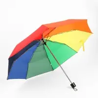 Зонт механический &laquo;Радуга&raquo;, 3 сложения, 8 спиц, R=48/55 см, d=96 см, разноцветный