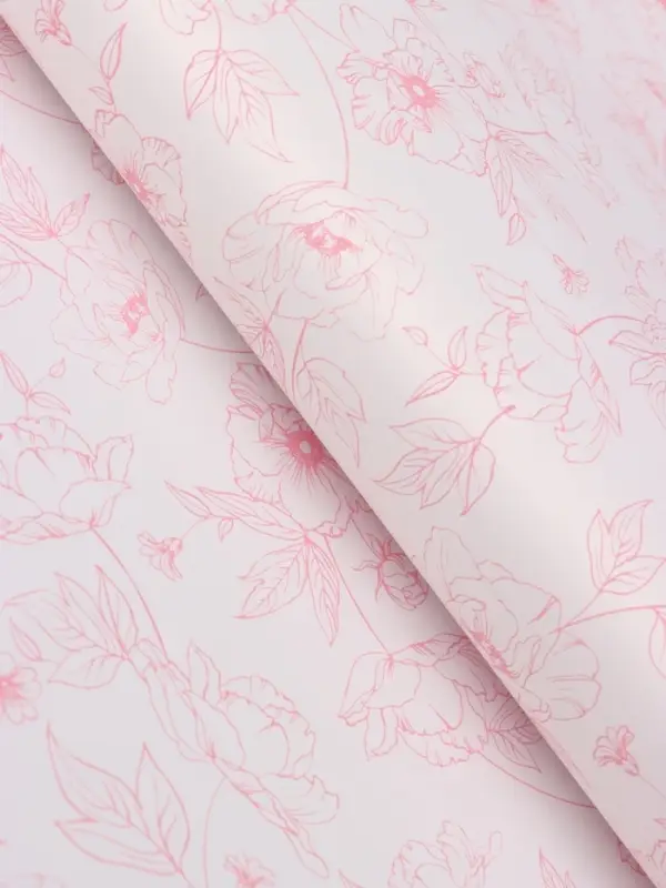 Пленка для цветов, "Букет цветов", розовая, 57х57 см