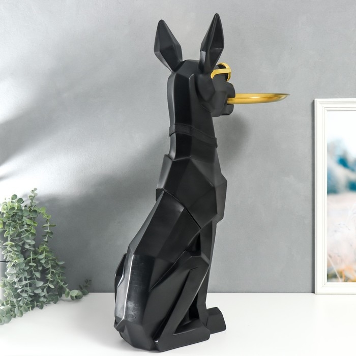 Сувенир полистоун подставка 3D Сувенир полистоун подставка 3D "Чёрный пёс в очках" d=26 см 77х26х20 см