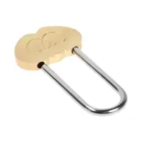 Замок навесной ТУНДРА Сердечко двойное, сувенирный, цвет золото