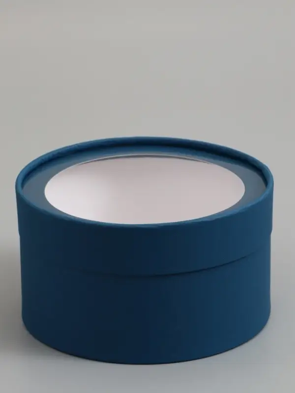 Набор подарочных коробок 2 в 1 круглых,  морской, с окном, 21 х 11 - 18 х 10 см