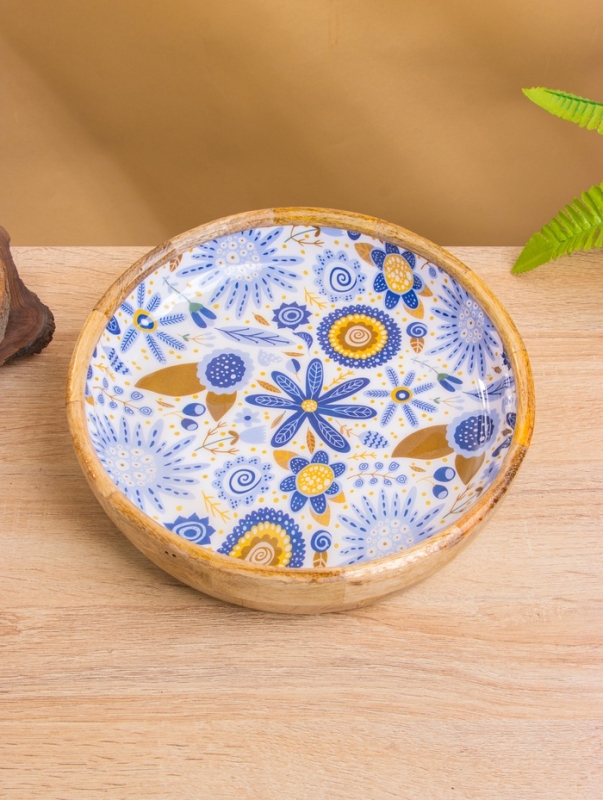 Блюдо Блюдо "Васильки" дерево манго 25,5х25,5х6 см