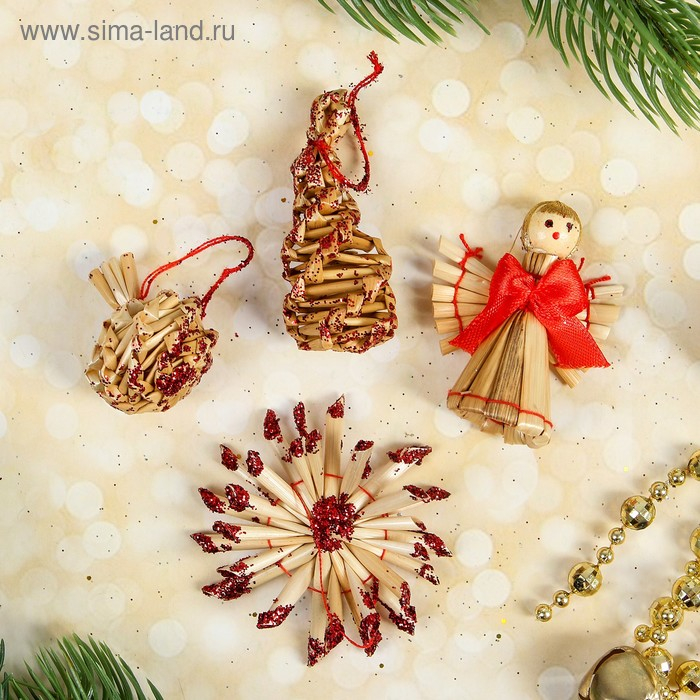 Эко-декор в подарочной упаковке «Волшебный праздник», бордо, 36 элементов Эко-декор в подарочной упаковке «Волшебный праздник», бордо, 36 элементов