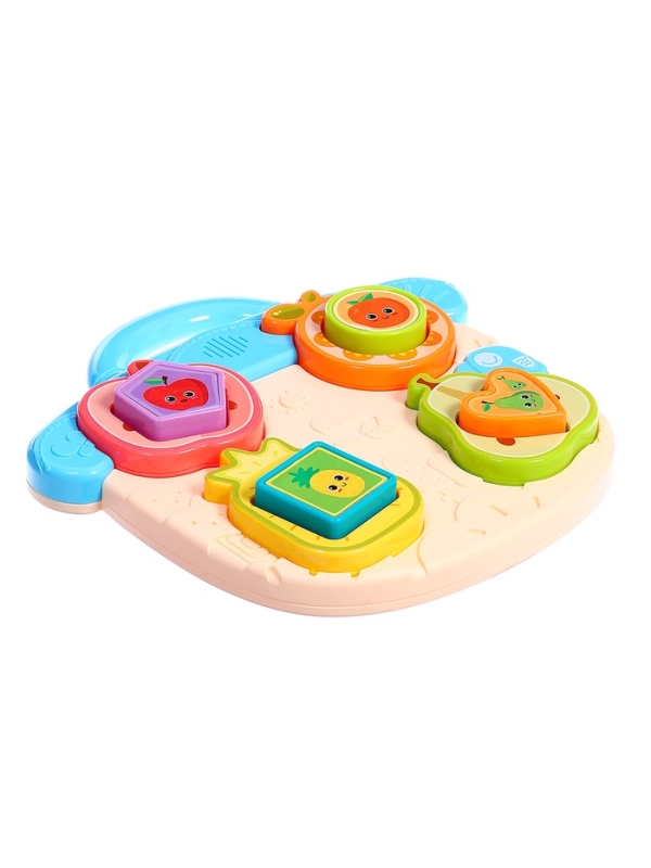 ЗАБИЯКА Музыкальная игрушка  ЗАБИЯКА Музыкальная игрушка "Бизидоска" SL-07255 фрукты, звук, свет,цвет МИКС