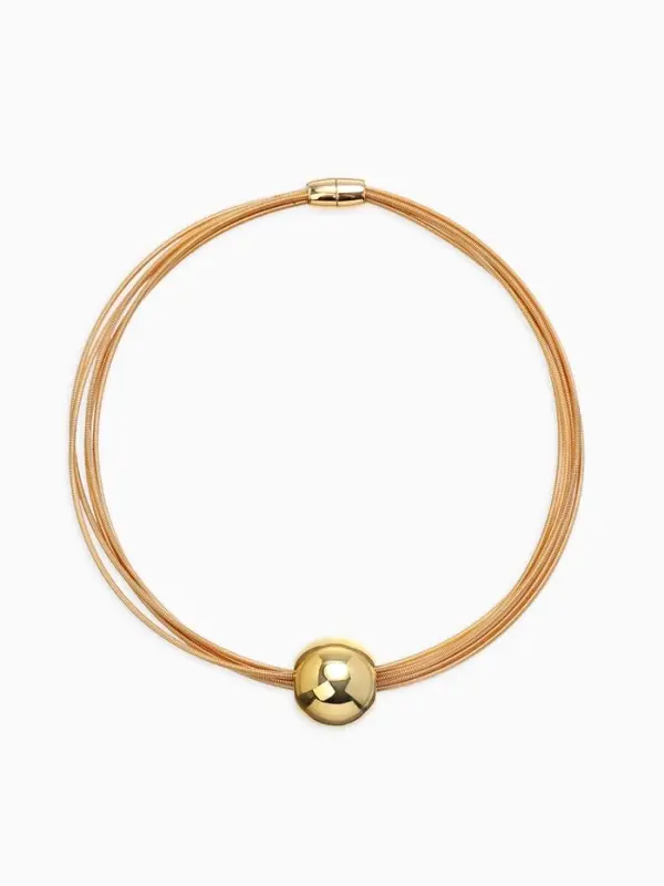 Набор 2 пред-та: колье, браслет Набор 2 пред-та: колье, браслет "Бусина на нитях", цвет золото