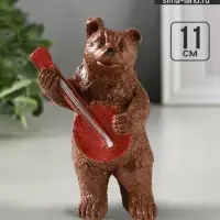Фигурка гипс &laquo;Медведь с домрой&raquo;, 11&times;7 см, коричневый