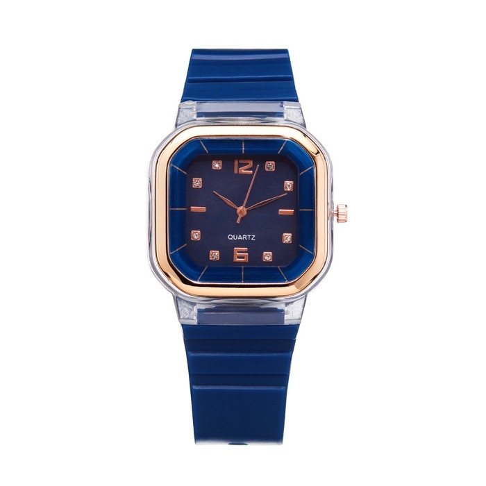 Часы наручные кварцевые женские, 4.1 х 4.1 см, ремешок силикон, синие Часы наручные кварцевые женские, 4.1 х 4.1 см, ремешок силикон, синие