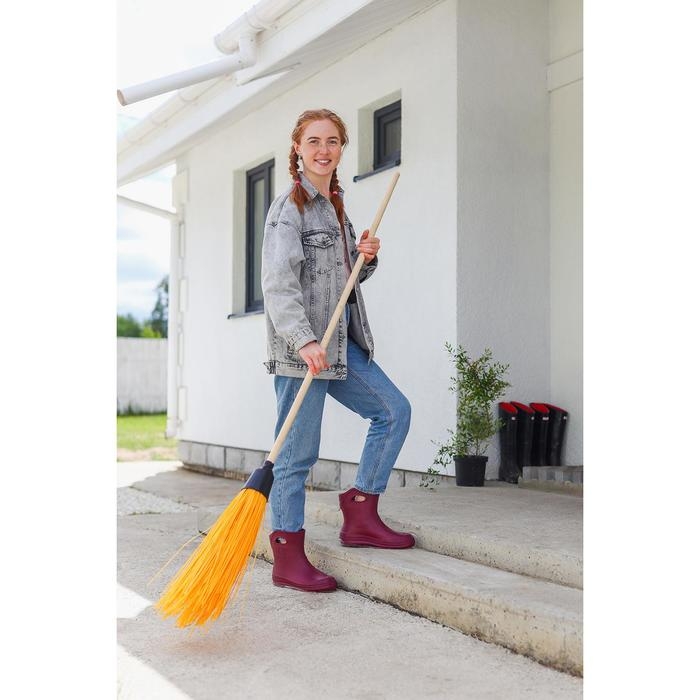 Метла полипропиленовая, круглая, наборная «Усиленная», с черенком, 5 колец, цвет МИКС Метла полипропиленовая, круглая, наборная «Усиленная», с черенком, 5 колец, цвет МИКС