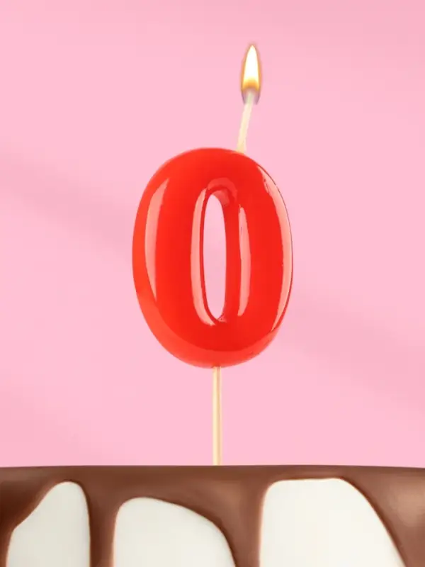 Свеча в торт «Красная», цифра 0 Свеча в торт «Красная», цифра 0