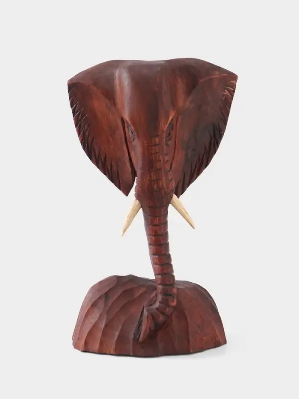 Сувенир &laquo;Голова слона&raquo;, 18&times;9&times;30 см, дерево Суар, тёмно-коричневый