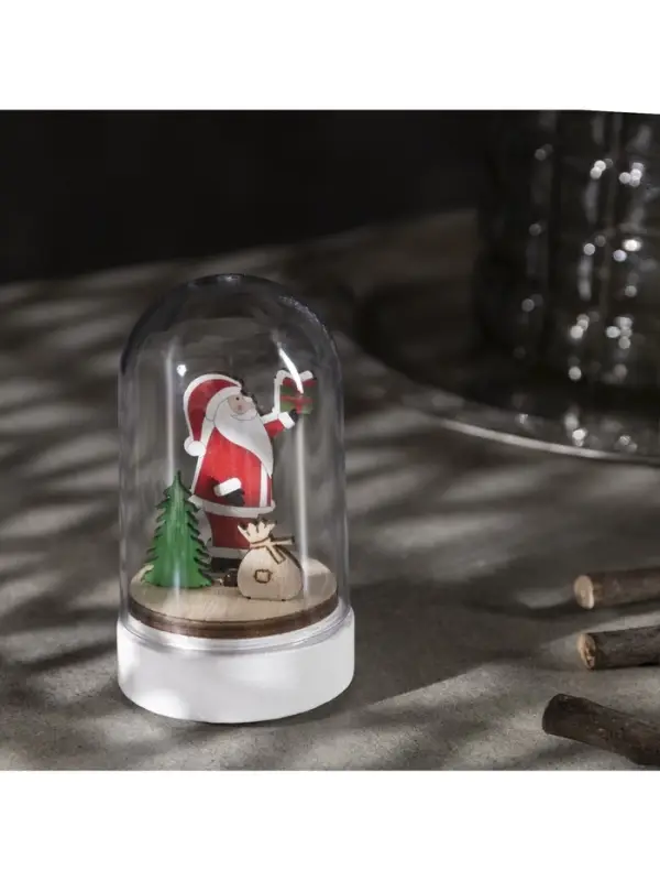 Светодиодная фигура под куполом &laquo;Дед Мороз&raquo; 6&times;9.5&times;6 см, дерево, батарейки LR1130&times;3 (нет в комплекте), свечение тёплое белое