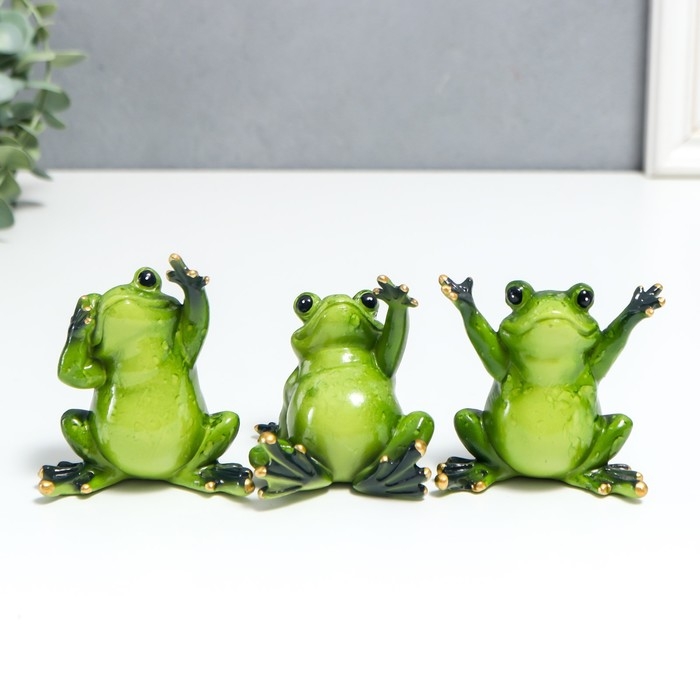 Сувенир полистоун лак Сувенир полистоун лак "Лягуха - приветствие" МИКС 8х6х8 см