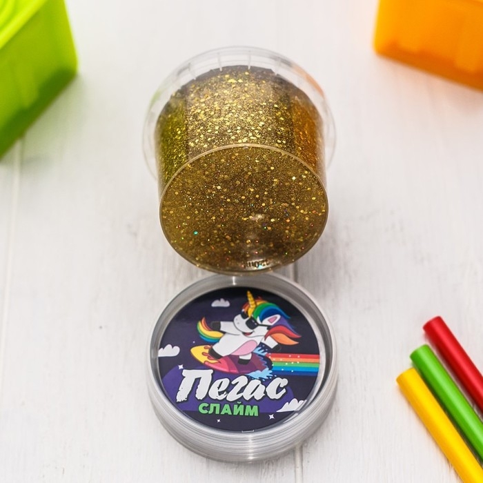 Слайм «Пегас» голография, золото, 90 г Слайм «Пегас» голография, золото, 90 г