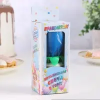 Свеча для торта музыкальная &laquo;Тюльпан&raquo;, крутящаяся, синяя, 14.5&times;6 см