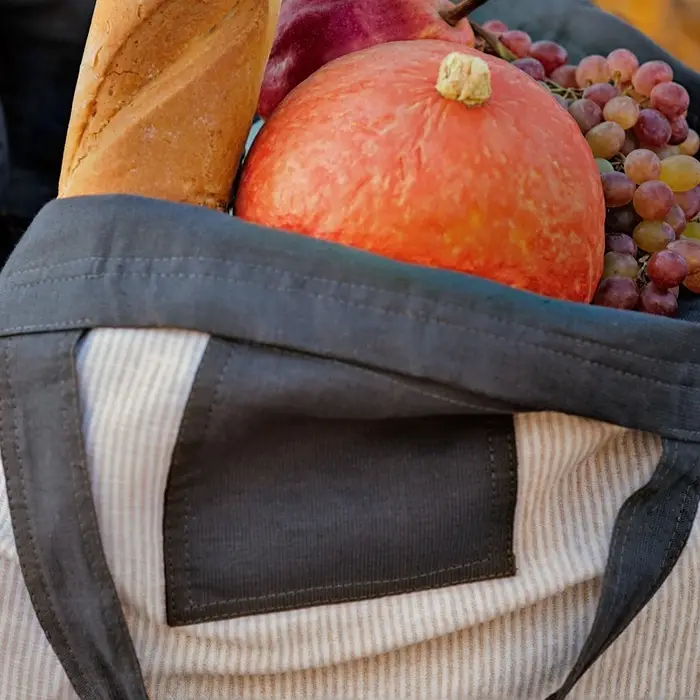 Сумка изо льна двухсторонняя SL HOME Linear bag, 67&times;35 см