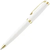 Ручка шариковая Letra Gold, глянцевая, белая