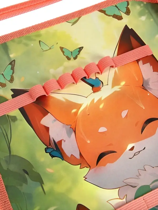 Папка для труда А4 &laquo;Лисята в лесу&raquo;, молния вокруг/откидная планка