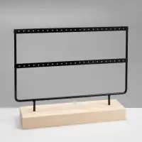 Подставка под серьги QF, 2 яруса, на 24 пары серёг, 27&times;7&times;20 см, чёрная