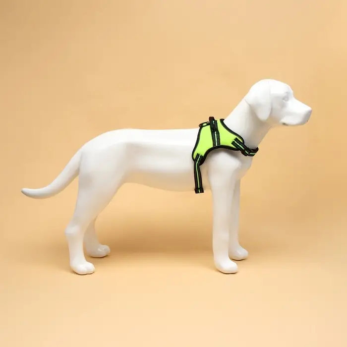 Шлейка улучшенная К7, размер XL, ОГ 74-92 см, вес 28-47.5 кг, мягкая, светоотражающая, зелёная