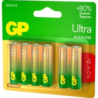 Батарейка GP Ultra AA, 6 шт/бл. 15AU-2CR6/24AUA214/2-2CRSBC6