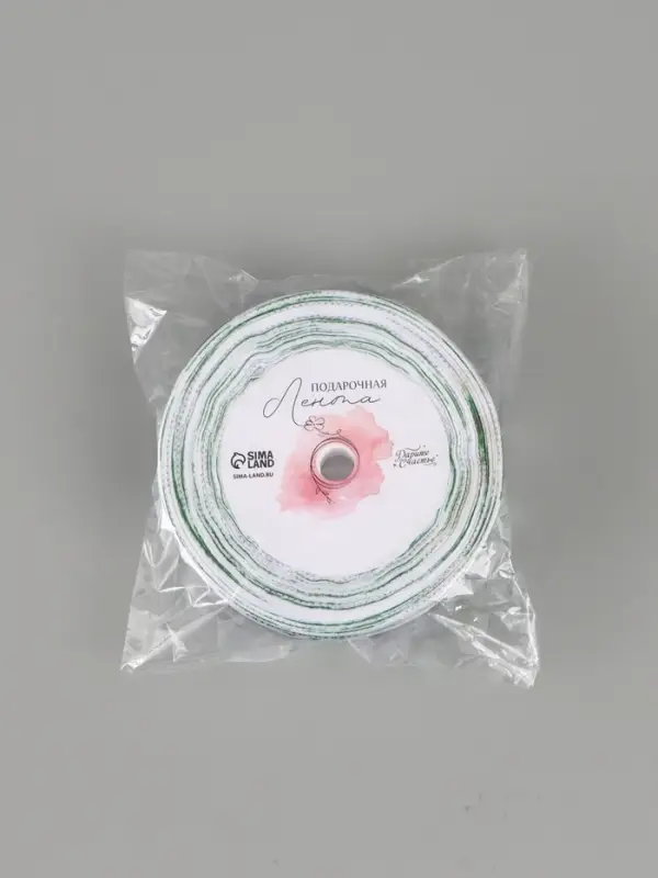 Лента атласная &laquo;С Днём защитника Отечества&raquo;, 2.5 см &times; 22.5 (&plusmn; 1) м, белая